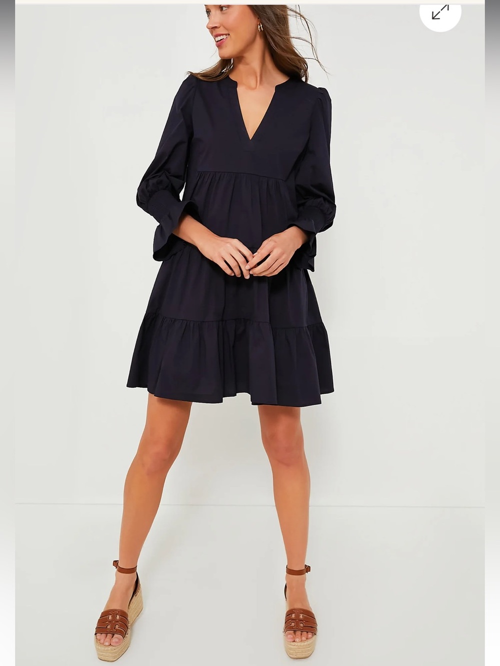 Navy Cotton Poplin Kenzo Dress